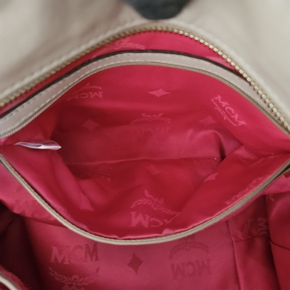 MCM Cream Handbag With Long Handle Satchel AUTHENTIC - Picture 16 of 16